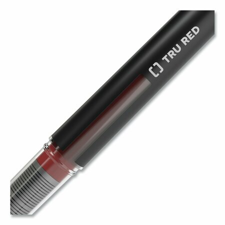 Tru Red Roller Ball Pen, Stick, Fine 0.5 mm, Assorted Ink Colors, Black Barrel, 3PK TR58251
